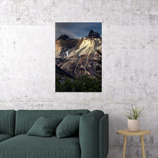 Mountains At Torres Del Paine National Park Photo Poster Wall Art Print Home Wall Decor - xonomax