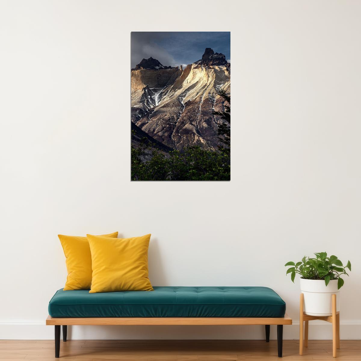 Mountains At Torres Del Paine National Park Photo Poster Wall Art Print Home Wall Decor - xonomax