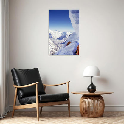 Snowy K2 Expedition In Winter Under The Sky Poster Wall Art Print Home Wall Decor - xonomax