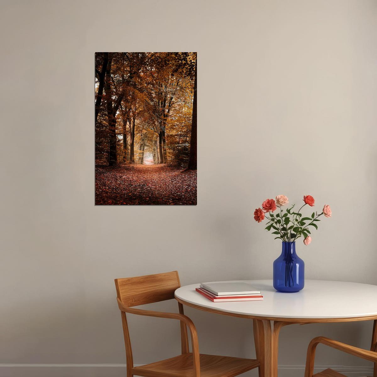 Michigan Forest Trees During Autumn Nature Poster Wall Art Print Home Wall Decor - xonomax