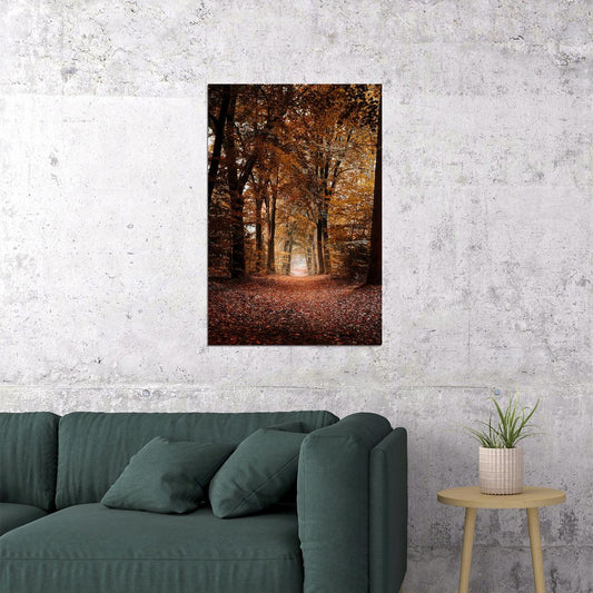 Michigan Forest Trees During Autumn Nature Poster Wall Art Print Home Wall Decor - xonomax