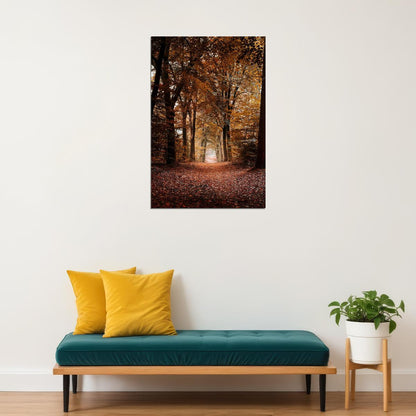 Michigan Forest Trees During Autumn Nature Poster Wall Art Print Home Wall Decor - xonomax