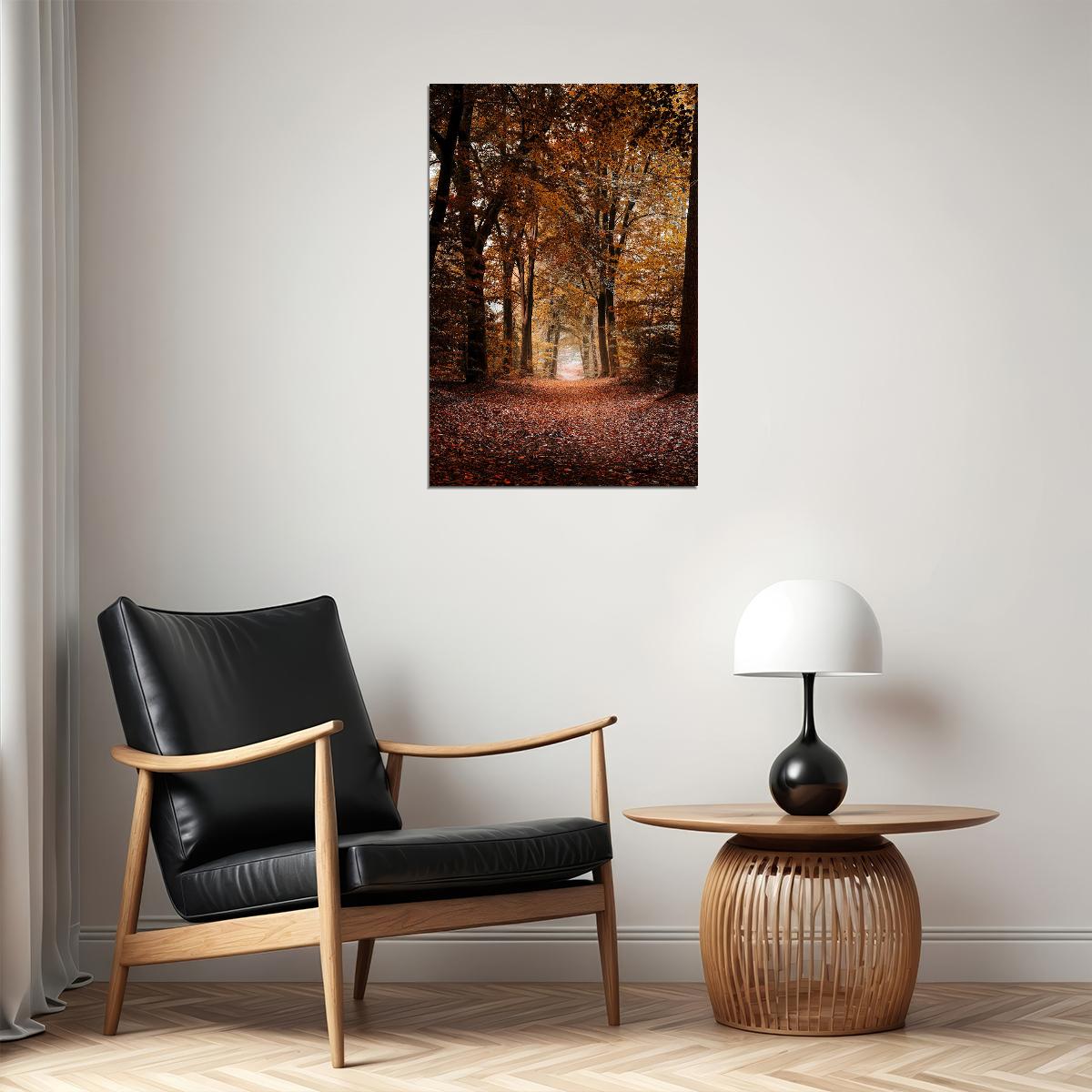 Michigan Forest Trees During Autumn Nature Poster Wall Art Print Home Wall Decor - xonomax