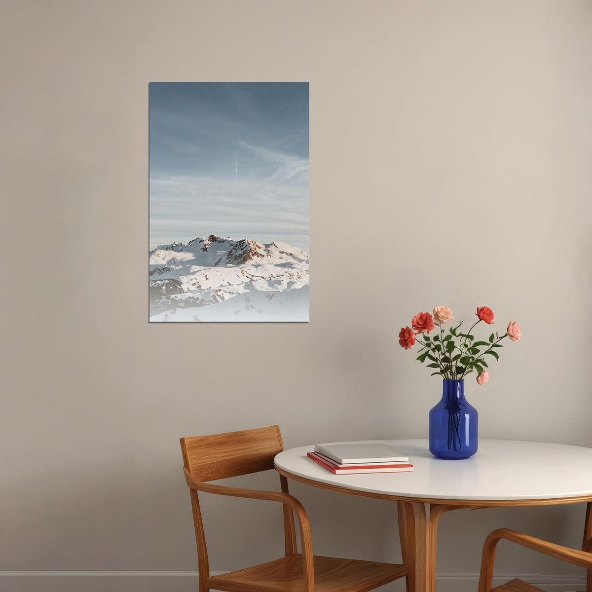 Light Snow Over Tundra Below Mt. Mckinley Winter Poster Wall Art Print Home Wall Decor - xonomax
