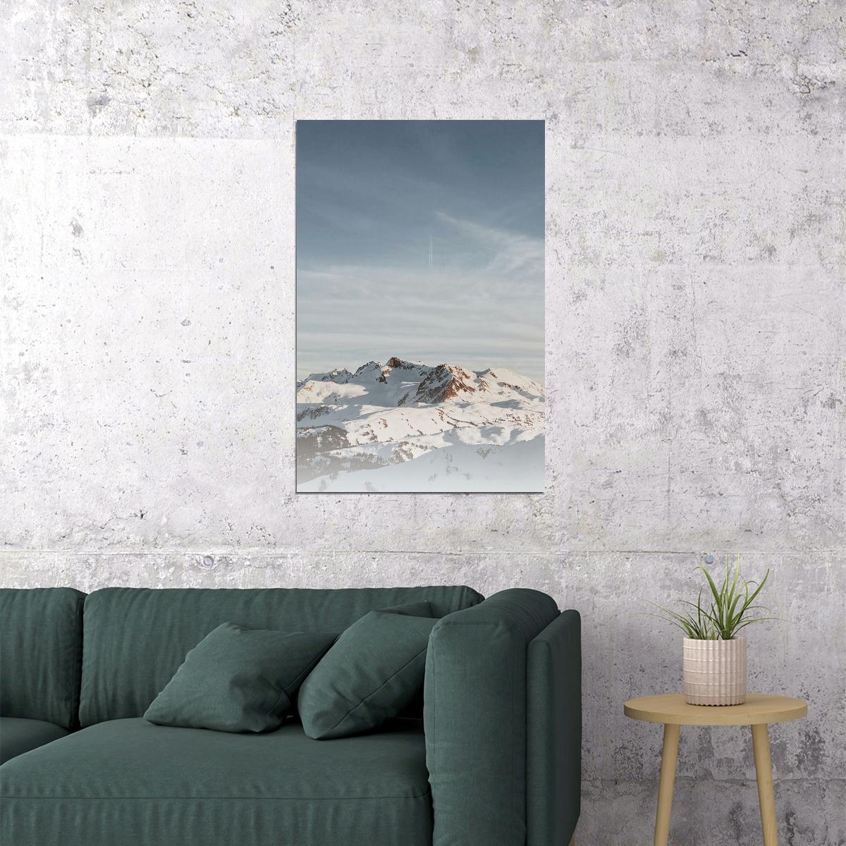 Light Snow Over Tundra Below Mt. Mckinley Winter Poster Wall Art Print Home Wall Decor - xonomax