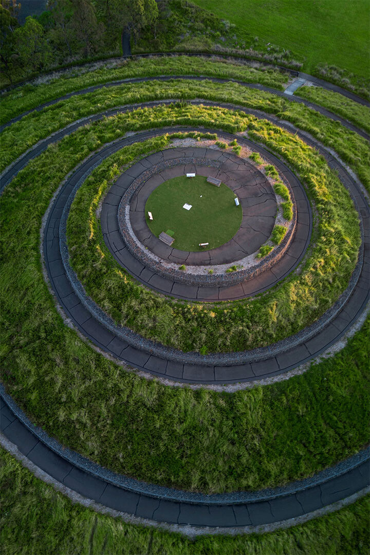 Aerial View Of Spiral Hedge Maze Bushes Poster Wall Art Print Home Wall Decor - xonomax