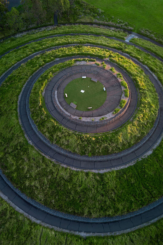 Aerial View Of Spiral Hedge Maze Bushes Poster Wall Art Print Home Wall Decor - xonomax