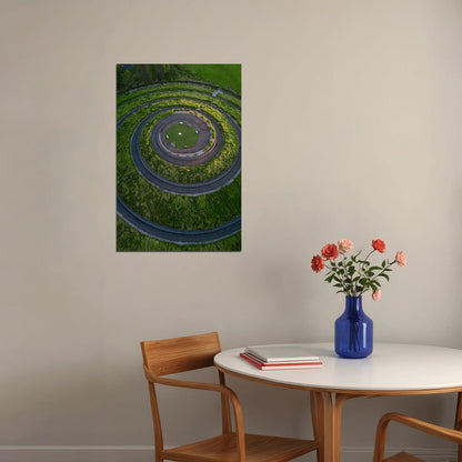 Aerial View Of Spiral Hedge Maze Bushes Poster Wall Art Print Home Wall Decor - xonomax
