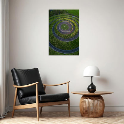 Aerial View Of Spiral Hedge Maze Bushes Poster Wall Art Print Home Wall Decor - xonomax