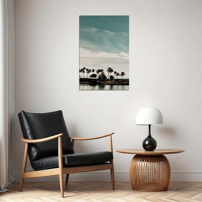Mount Mouaroa And Palm Trees Landscape Poster Wall Art Print Home Wall Decor - xonomax