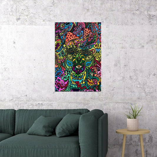 Psychedelic Trip Third Eye Symbol Poster Wall Art Print Home Wall Decor - xonomax