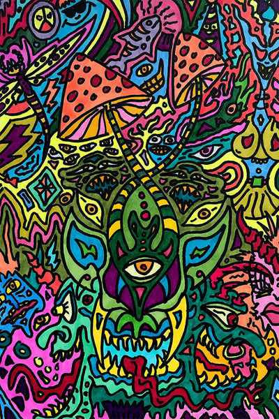 Poster - Psychedelic Trip Third Eye Symbol Poster Wall Art Print