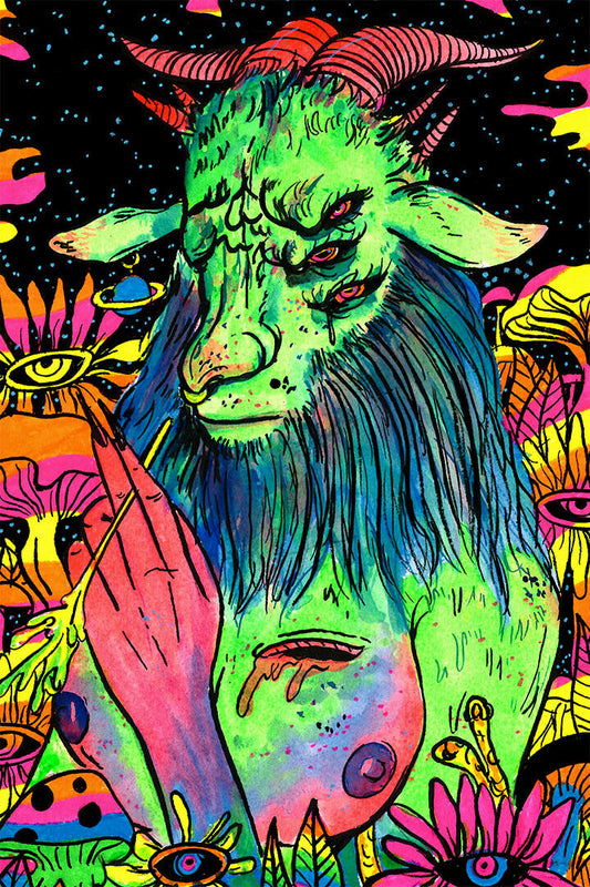 Psychedelic Trippy Monsters Illustration Poster Wall Art Print Home Wall Decor - xonomax