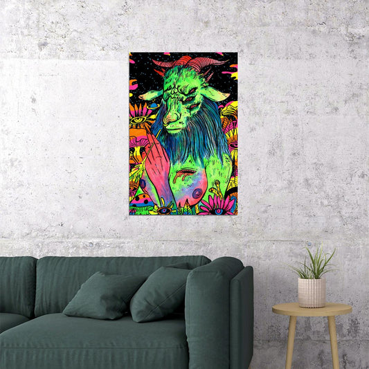 Psychedelic Trippy Monsters Illustration Poster Wall Art Print Home Wall Decor - xonomax