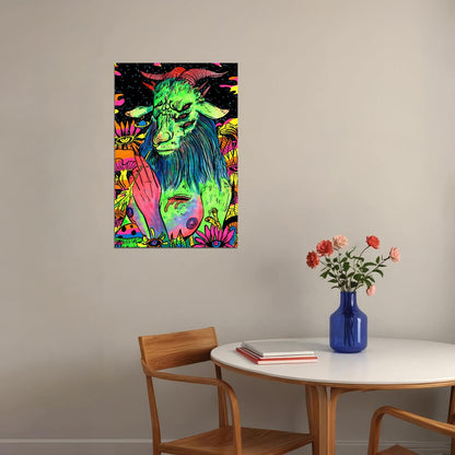 Psychedelic Trippy Monsters Illustration Poster Wall Art Print Home Wall Decor - xonomax