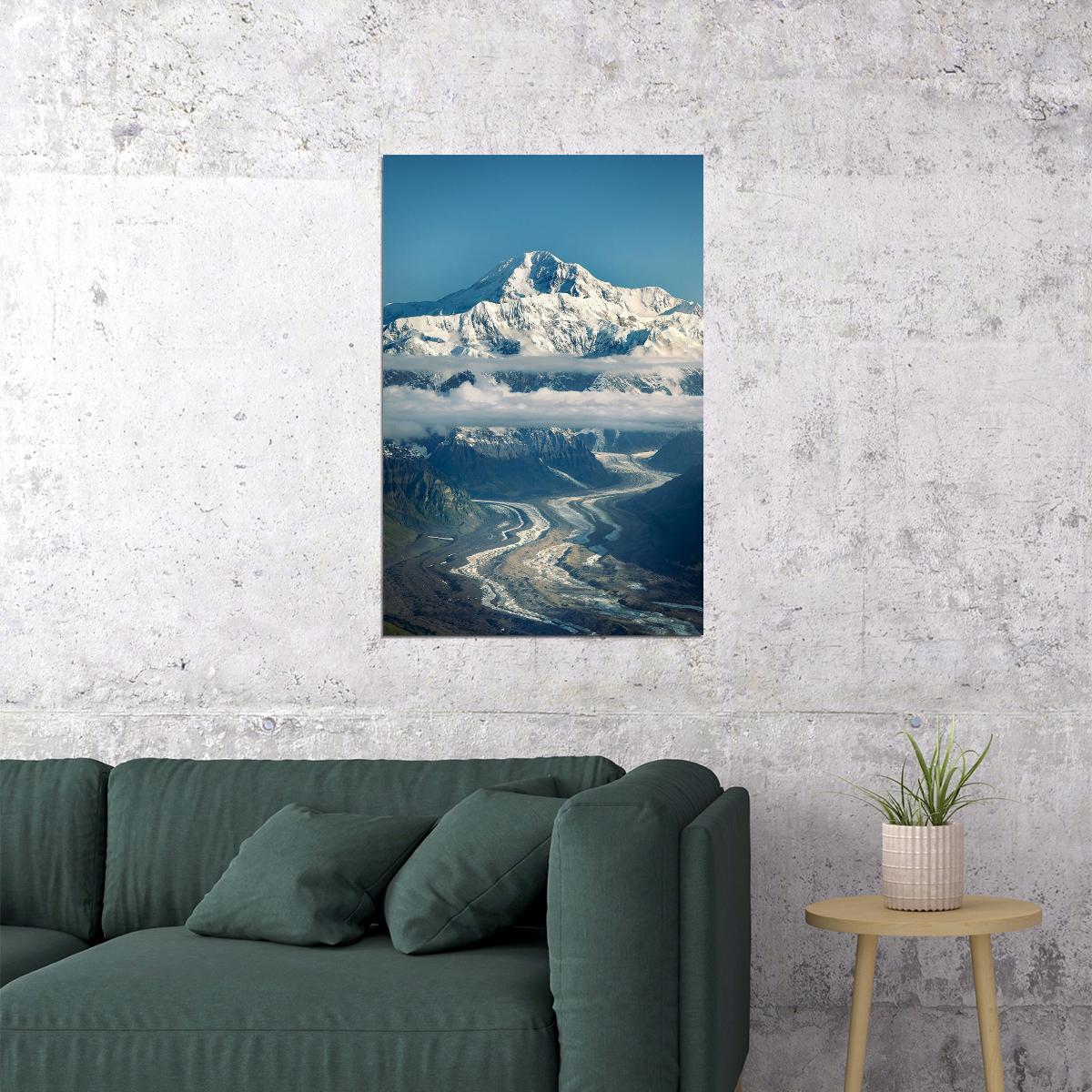 Tour Buses And Mount Mckinley Landscape Poster Wall Art Print Home Wall Decor - xonomax