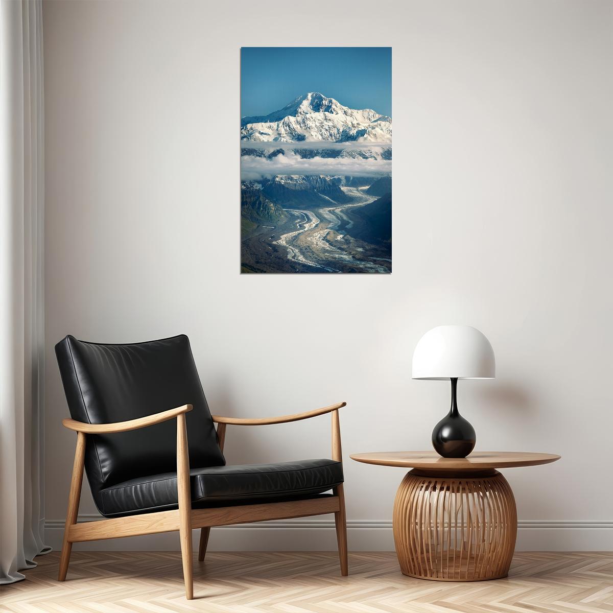 Tour Buses And Mount Mckinley Landscape Poster Wall Art Print Home Wall Decor - xonomax