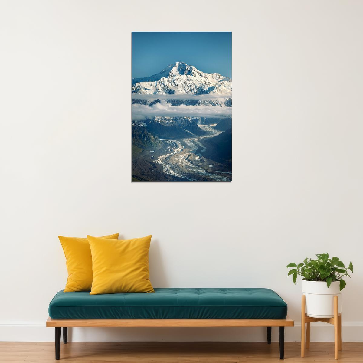 Tour Buses And Mount Mckinley Landscape Poster Wall Art Print Home Wall Decor - xonomax