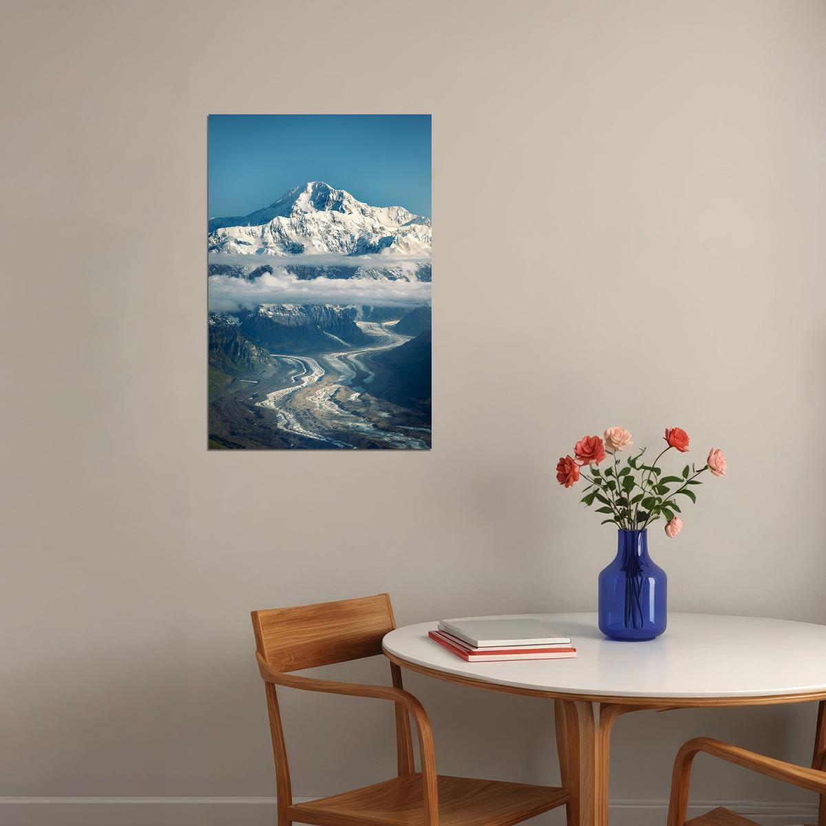 Tour Buses And Mount Mckinley Landscape Poster Wall Art Print Home Wall Decor - xonomax