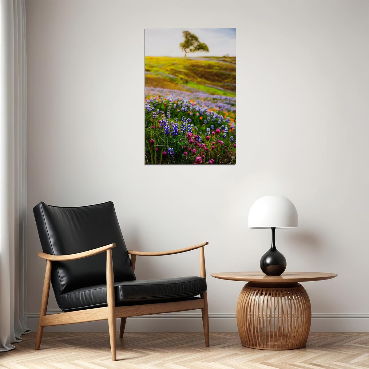 Meadow With Wildflowers Colorful Plants Poster Wall Art Print Home Wall Decor - xonomax