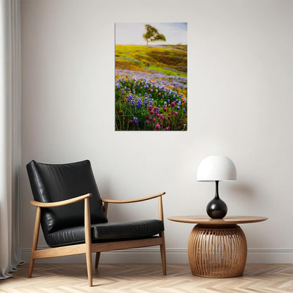Meadow With Wildflowers Colorful Plants Poster Wall Art Print Home Wall Decor - xonomax