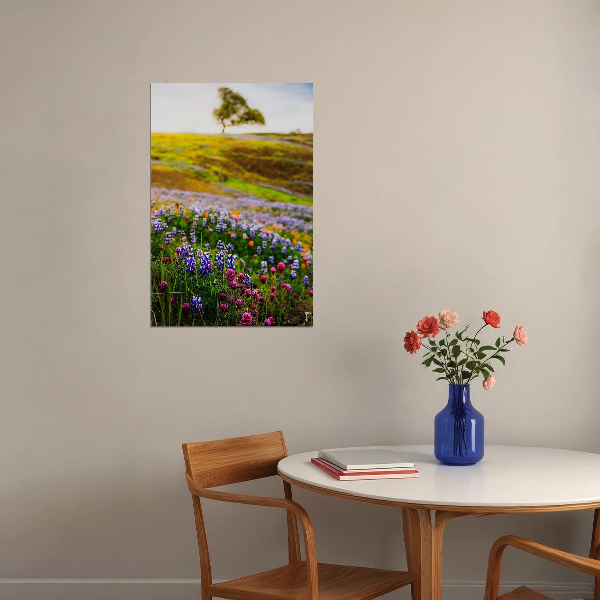 Meadow With Wildflowers Colorful Plants Poster Wall Art Print Home Wall Decor - xonomax