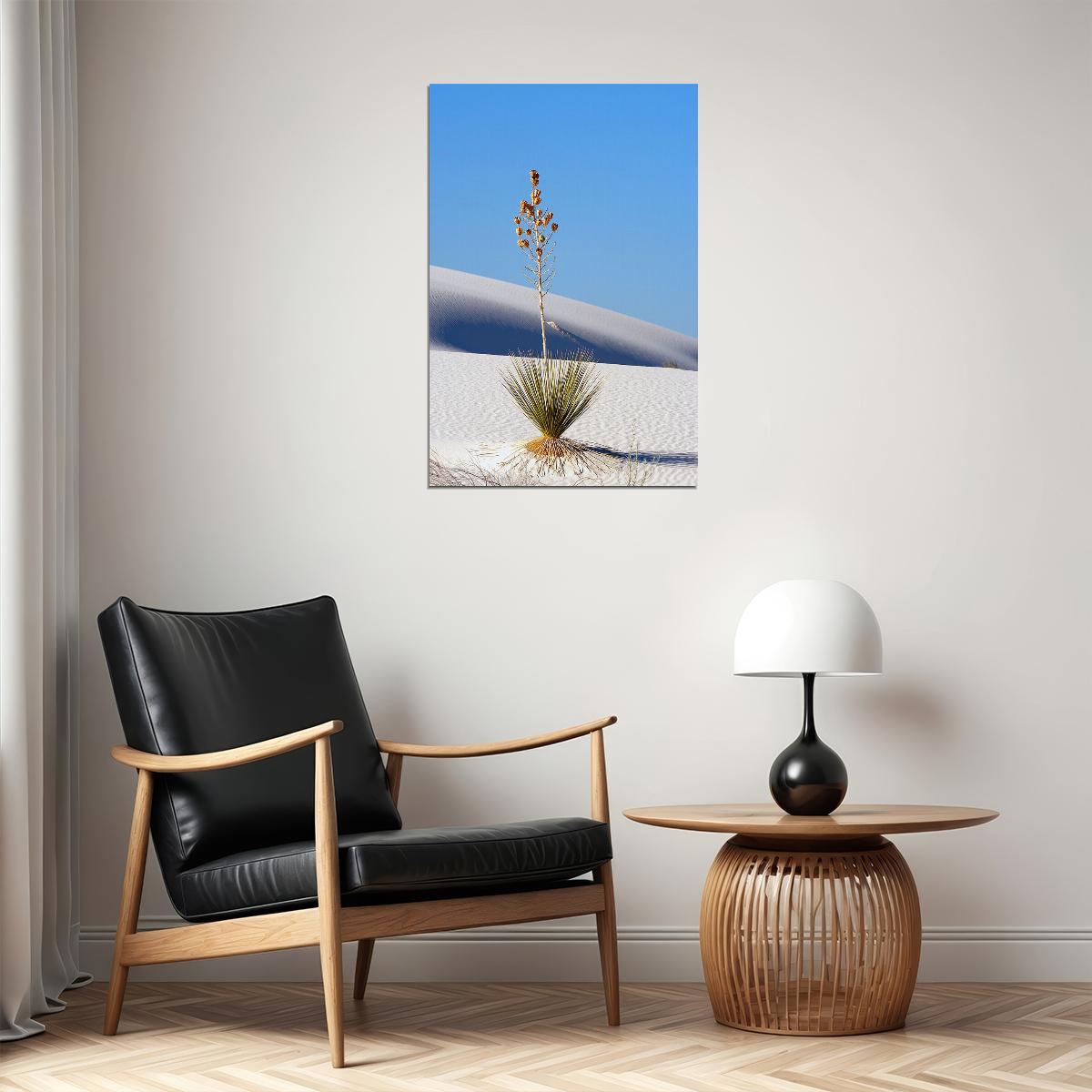 Yucca Plant In White Sands Arid Climate Poster Wall Art Print Home Wall Decor - xonomax