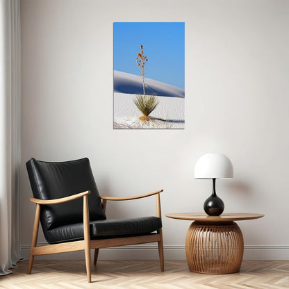 Yucca Plant In White Sands Arid Climate Poster Wall Art Print Home Wall Decor - xonomax
