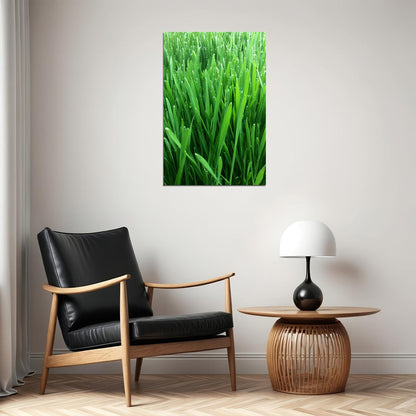 Growing Wheatgrass On Fresh Foliage Poster Wall Art Print Home Wall Decor - xonomax