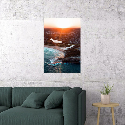 Aerial View Of Anacapa Island At Sunset Poster Wall Art Print Home Wall Decor - xonomax