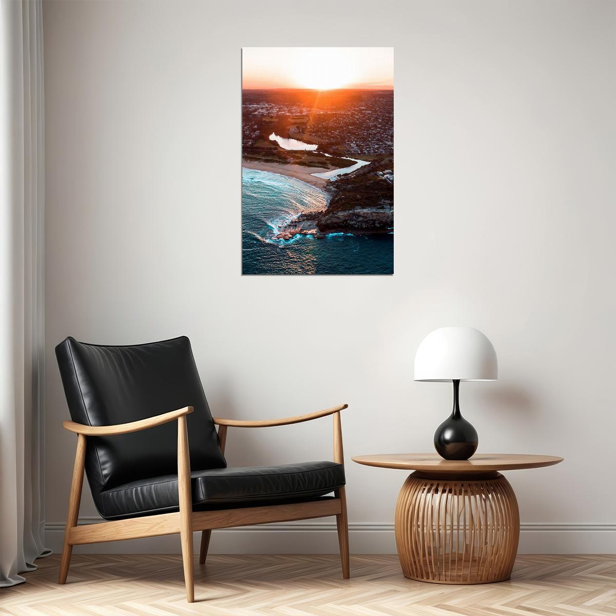 Aerial View Of Anacapa Island At Sunset Poster Wall Art Print Home Wall Decor - xonomax