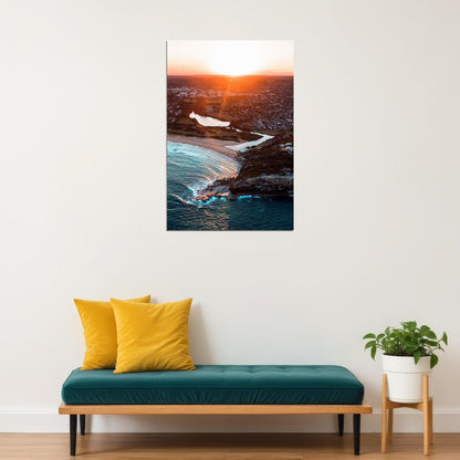 Aerial View Of Anacapa Island At Sunset Poster Wall Art Print Home Wall Decor - xonomax