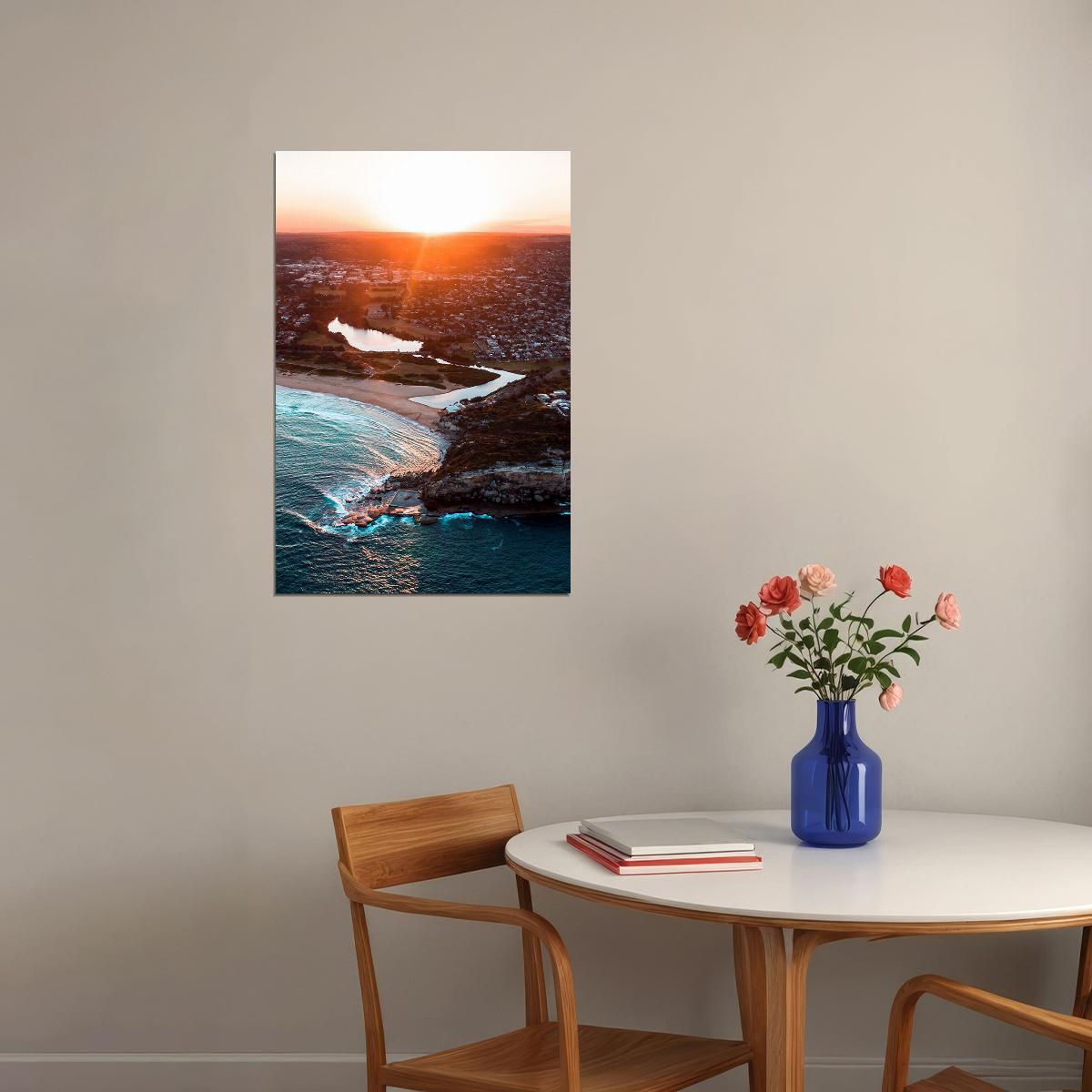 Aerial View Of Anacapa Island At Sunset Poster Wall Art Print Home Wall Decor - xonomax
