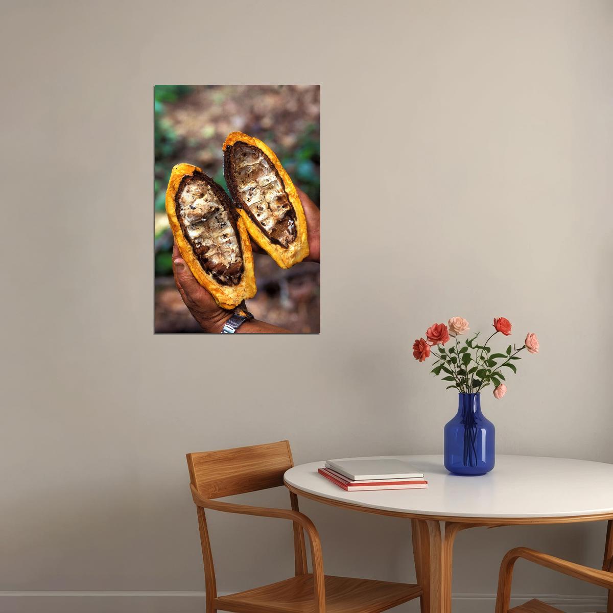 Beans Inside A Cacao Pod Tropical Plants Poster Wall Art Print Home Wall Decor - xonomax