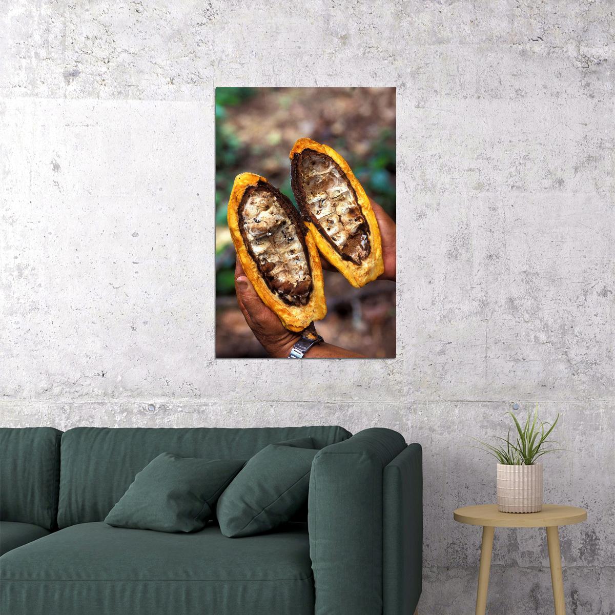 Beans Inside A Cacao Pod Tropical Plants Poster Wall Art Print Home Wall Decor - xonomax