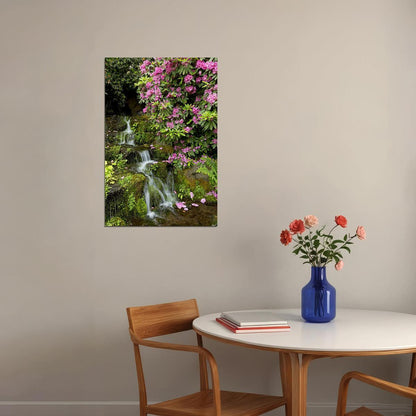Waterfall In Crystal Springs Garden Poster Wall Art Print Home Wall Decor - xonomax