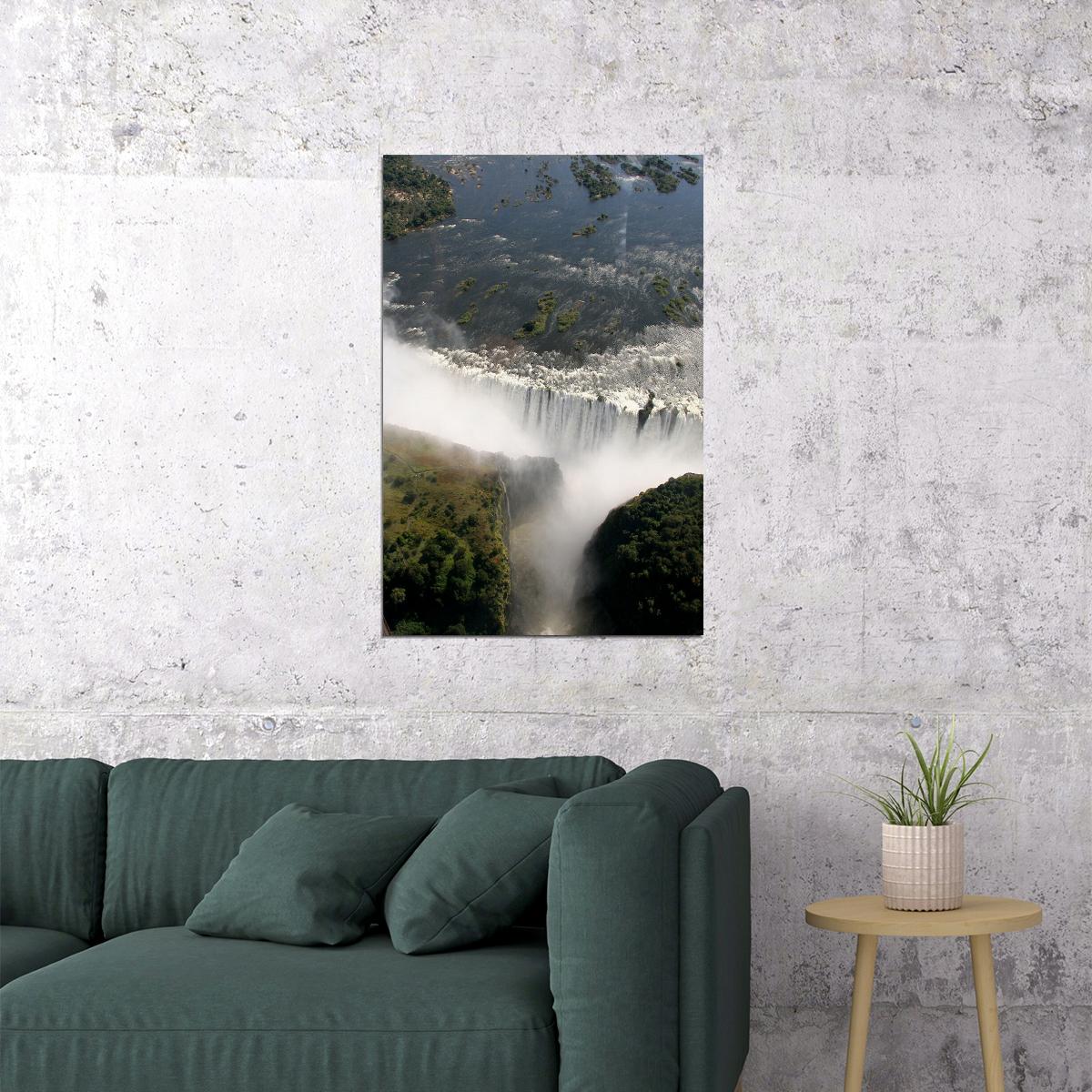 Victoria Falls On The Zambezi River Poster Wall Art Print Home Wall Decor - xonomax