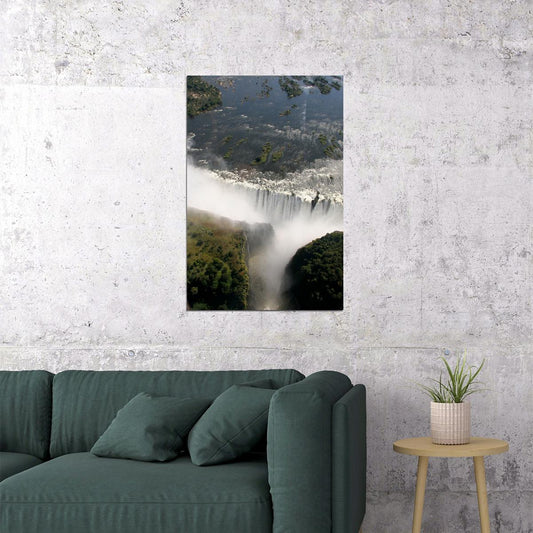 Victoria Falls On The Zambezi River Poster Wall Art Print Home Wall Decor - xonomax