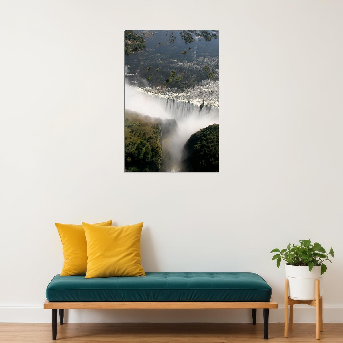 Victoria Falls On The Zambezi River Poster Wall Art Print Home Wall Decor - xonomax