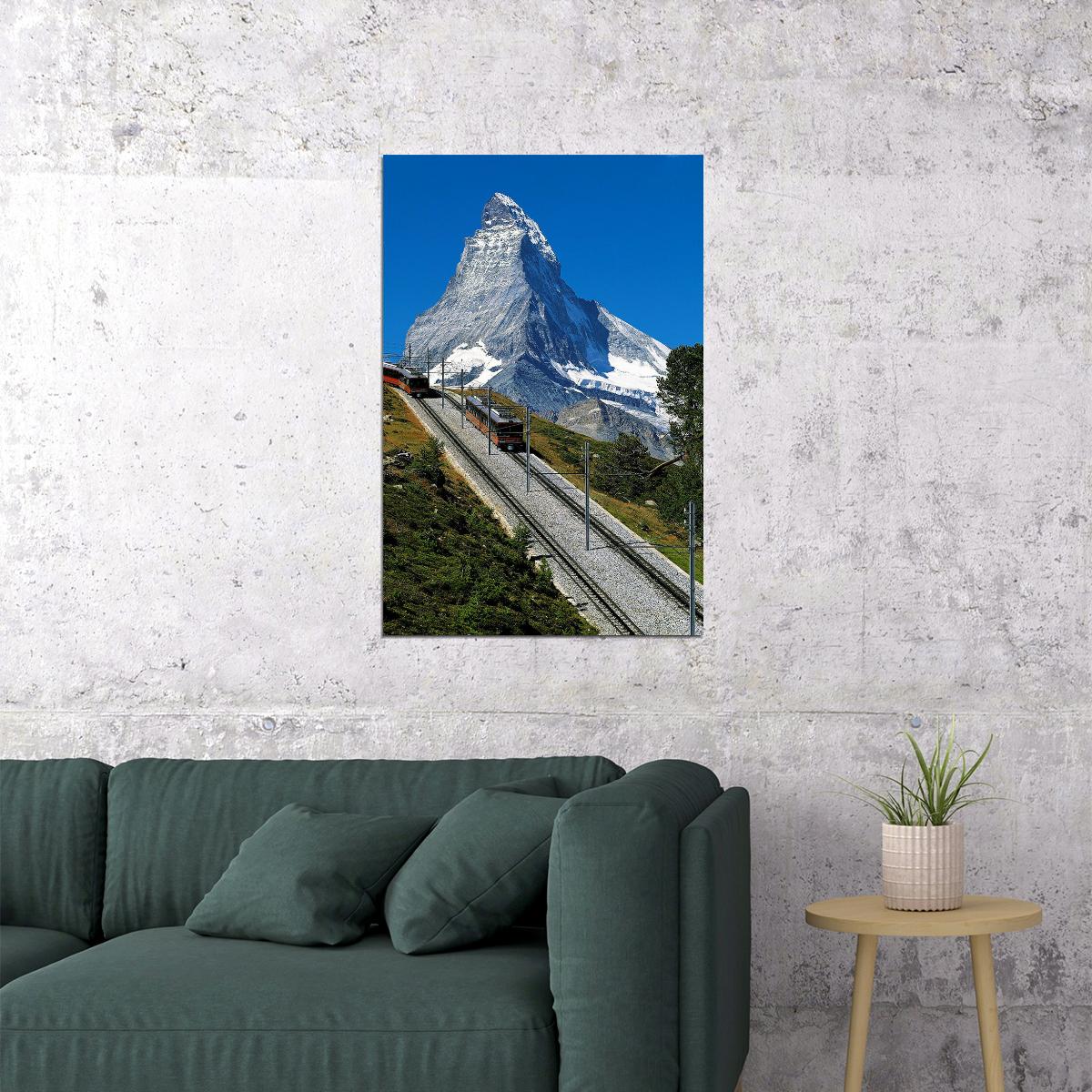 Matterhorn Near Zermatt Switzerland Poster Wall Art Print Home Wall Decor - xonomax