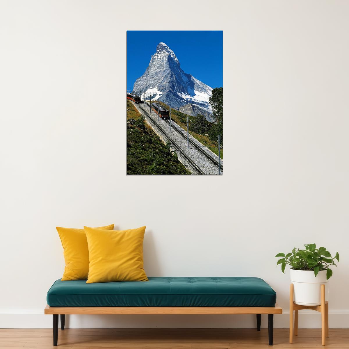 Matterhorn Near Zermatt Switzerland Poster Wall Art Print Home Wall Decor - xonomax