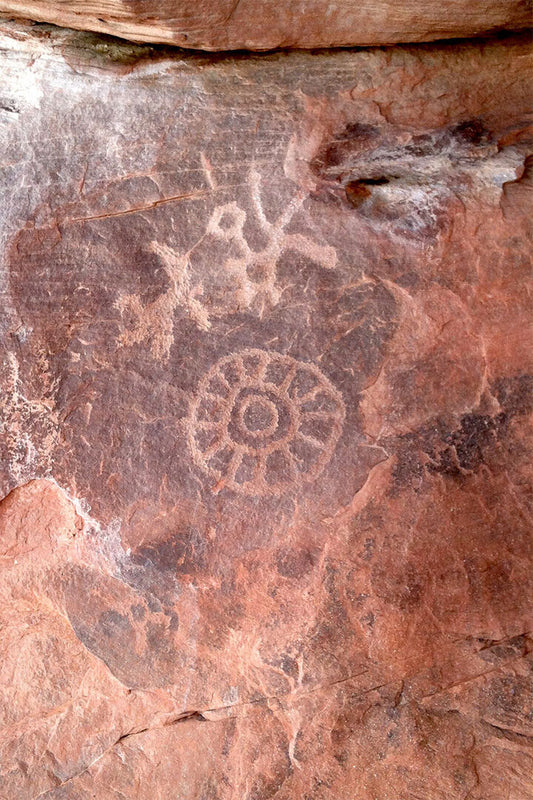 Circular Petroglyphs On Sandstone Poster Wall Art Print Home Wall Decor - xonomax