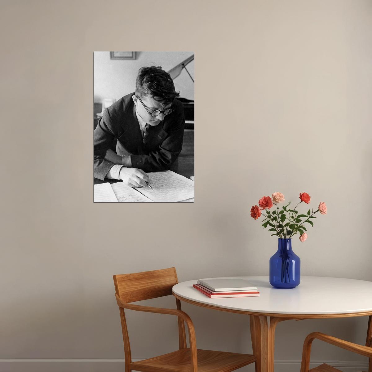 Russian Composer Dimitri Shostakovich Poster Wall Art Print Home Wall Decor - xonomax