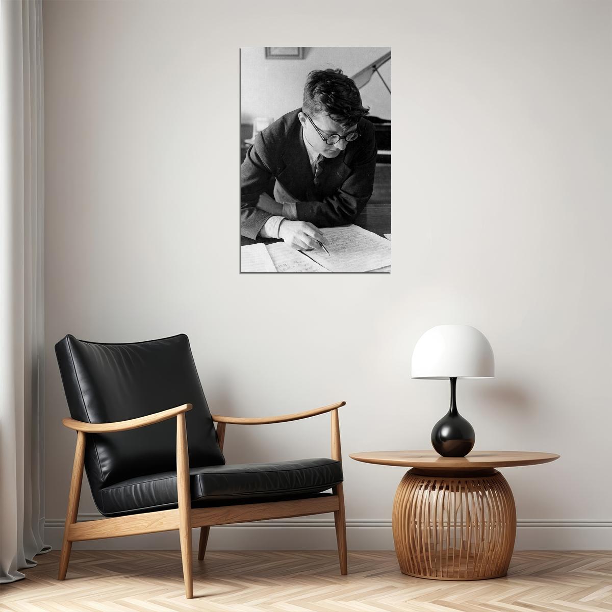 Russian Composer Dimitri Shostakovich Poster Wall Art Print Home Wall Decor - xonomax