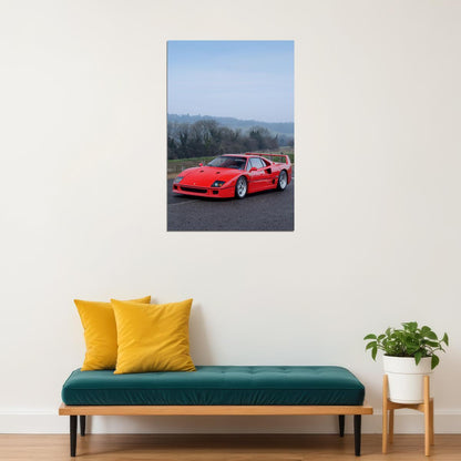 Cars Ferrari Fi40 Road And Track Land Vehicle Poster Wall Art Print Home Wall Decor - xonomax