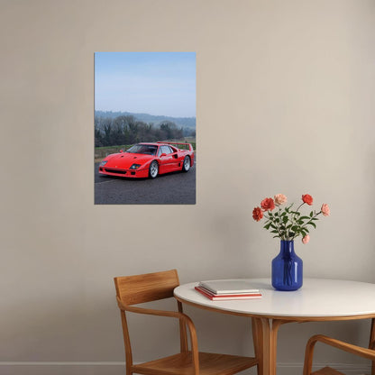 Cars Ferrari Fi40 Road And Track Land Vehicle Poster Wall Art Print Home Wall Decor - xonomax