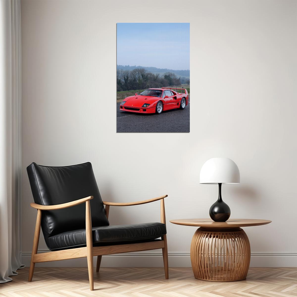 Cars Ferrari Fi40 Road And Track Land Vehicle Poster Wall Art Print Home Wall Decor - xonomax
