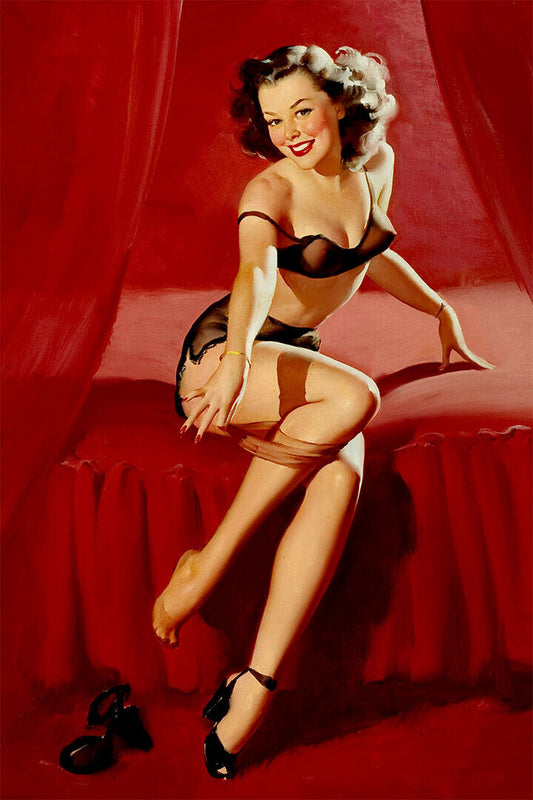 Elvgren Style Female Model Portrait Vintage Poster Wall Art Print Home Wall Decor - xonomax