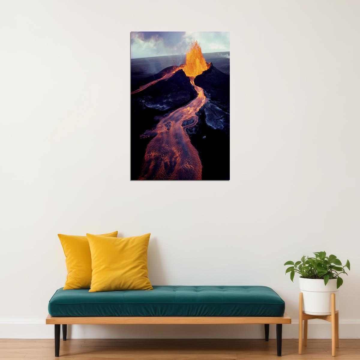 Kilauea Volcano Erupting Nature Landscape Poster Wall Art Print Home Wall Decor - xonomax