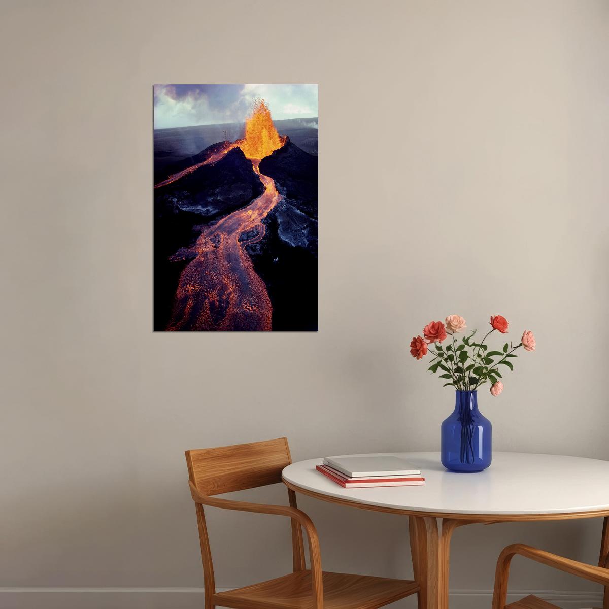 Kilauea Volcano Erupting Nature Landscape Poster Wall Art Print Home Wall Decor - xonomax